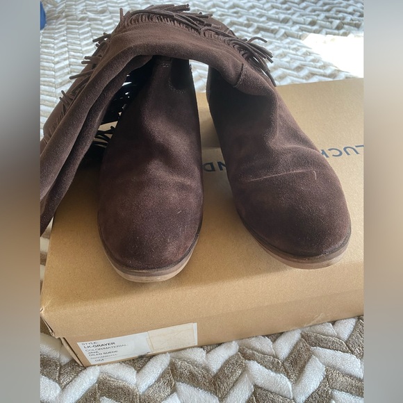 Lucky Brand Grayer Fringe Tall Boot Java Brown 9 - Picture 6 of 14